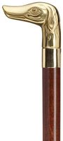Unisex Dog Head Cane Walnut Maple, Solid Brass Handle  -Affordable Gift! Item #HAR-9114007