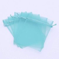 100 pcs 3x4" (8x10cm) Organza Bags Wedding Favor Bags Party Gift Bags Candy Bag Jewelry Pouch Drawstring Bag FB777 (Light Teal - FB047)