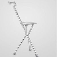 Height Adjustable Tripod Walking Stick Chair and Seat,Disability Medical Aid Folding Seat Cane