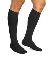 Amazon Brand - Solimo Closed Toe Compression Socks, Knee High, Black, 15-20mmHg, L, 1 Pair