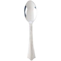 6 1/4" inches long Looks Like Silver, Heavy Duty Silver Plastic Spoons for Weddings and Catering