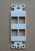 DECORA KEYSTONE JACK 1 2 3 4 6 PORT MODULAR WALL INSERTS PLASTIC COVER WALL PLATE WHITE (4 Port)