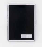 Matte Black Compact (9 100s) Metal-Plated Cigarette Case & Stash Box