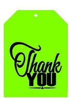 CakeSupplyShop Item#00007TGT Electric Lime Thank You Bulk Gift Tags 2-1/4"x3-1/2" - 50pack