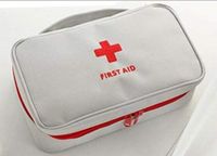 SCHOLMART Portable First Aid Empty Kit Pouch Tote Small First Storage Bag Compact Emergency Survival Bag Medicine Bag for Home Office Travel Camping Sport Backpacking Hiking Cycling Gym (Grey)