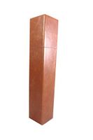 The Joy of Light Designer Matches Large Cognac Brown Fireside 11.75" Faux Leatherette Collectible Matchbox
