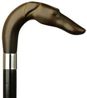 Unisex Russian Hound L Black Maple Cane, Brown Handle  -Affordable Gift! Item #DHAR-14060