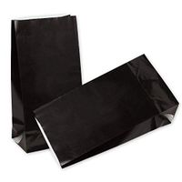 KEYYOOMY 50 CT Small Paper Bags Black Goody Bags for Wedding Baby Shower Kid’s Birthday Party (Black, 50 CT, 3.1 X 5.1 X 9.4 in)