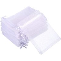 Mudder Organza Gift Bags Wedding Favour Bags Jewelry Pouches, Pack of 100 (4 x 4.72 Inch, White)