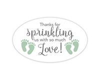 Baby Shower Stickers, Thanks for Showering us, Girl Boy and Gender Neutral Shower Stickers (#681-2-MT-OV)