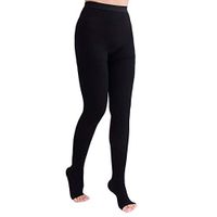 Medical Grade Compression Pantyhose for Men/Women with Open Toe, 20-30mmHg Graduated Support Tight Stockings for Nurse, Doctor, Pregnancy, Relieve Varicose Veins (Black, S)
