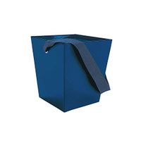 Fun Express - Blue Cardboard Bucket W/Ribbon Handle for Wedding - Party Supplies - Containers & Boxes - Paper Boxes - Wedding - 6 Pieces