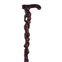 BHXUD Solid Wooden Cane, Redwood Old Slip Wood Carved Wooden Walker