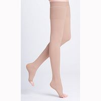 500 Natural Rubber 30-40 mmHg Open Toe Unisex Thigh High Sock with Waist Attachment Size: L3, Leg: Left