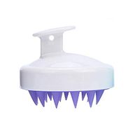 Shampoo silicone massage brush Cleaning massage brush Soft Silicone Rubber Hair Brush Massager Scalp Massage for Women, Men, Pet (White,Blue) (White)