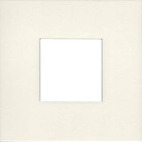 Pack of (6) 8x8 Square Acid Free White Core Picture Mats Cut for 4x4 Pictures in Cream