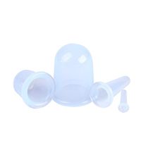 HEALLILY Massage Cups Silicone Body Massage Cupping Body Face Anti Cellulite Vacuum Therapy Cup Kit Pain Relief Increase Blood Circulation (Transparent) 4pcs
