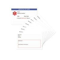 5-Pack Medical Alert ID Wallet Card Emergency 2.15 * 3.35 inch (20)