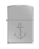 Zippo US Navy Anchor Symbol High Polish Chrome Pocket Lighter