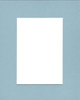 Pack of (2) 16x20 Acid Free White Core Picture Mats Cut for 11x14 Pictures in Sheer Blue
