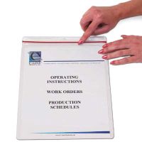 C-Line Industrial Zipper Seal Shop Ticket Holders, Vinyl, Clear, 8-1/2" x 11", Box of 15 (82911)