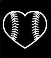 Chase Grace Studio Baseball Softball Vinyl Decal Sticker|White|Cars Trucks SUVs Vans Laptops Walls Glass Metal|5.5" X 4.5"|CGS980