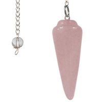 Healing Pink Rose Quartz Cone-Shaped Pendulums Healing Good Quality Gemstone Reiki Chain