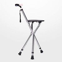 Portable Folding Cane Seat Lightweight Adjustable Height Walking Chair Elderly Folding Tripod Disability Medical Aid