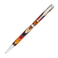 Slimline Twist Pen - Brushed Satin - Festival Color Grain