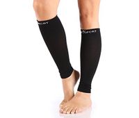Compression Sleeve-Calf and Shin Splints Support with Guard Leg Compression Design, Black (1 Pair), L/XL