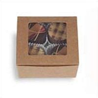 Kraft 4 pc Ballotin with Window - 2-5/8 x 2-1/2 x 1-1/4in. (100)