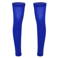 TiaoBug Men's 1 Pair UV Protection Leg Sleeves Compression Knee Support Sports Running Stockings Royal Blue One Size