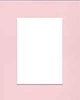 Pack of (5) 11x14 Acid Free White Core Picture Mats Cut for 8x10 Pictures in Pink
