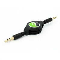 Retractable Car Stereo Auxiliary AUX-in Cable Audio Adapter for AT&T Samsung Mega 6.3 - Boost Mobile HTC Desire 626s - Boost Mobile HTC EVO Design 4G - Boost Mobile LG G Stylo