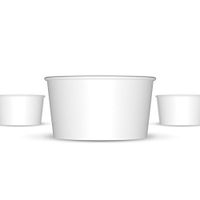 24 oz White Paper Ice Cream Cups - 600 / Case