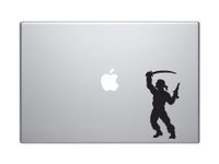 Swashbuckler Pirate Crew- Cutlass Flintlock Pistol - 5" Black Vinyl Decal Sticker Car Macbook Laptop