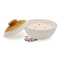 Winbattle Lavender Scented Candle,Three Wick Large Pottery Aromatherapy Candles,Stress Relief Candles,Natural Soy Wax