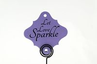 36pc Wedding Sparklers Tags - Let Love Sparkle - Amethyst Color Shimmer Paper