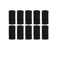 10 Pcs Basketball Fingers Compression Sleeves Volleyball Thumb Braces Support Elastic Finger Protector for Arthritis Black