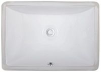 Wells Sinkware Rectangular Vitreous Ceramic Lavatory Single Bowl Undermount White 20 x 15 x 6