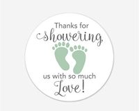40ct, Baby Shower Stickers, Thanks for Showering us, Girl Boy and Gender Neutral Shower Stickers (#681-1-MT)