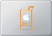 Apple Juice Box Graphic - Macbook or Laptop Vinyl Sticker Decal (3.5in width x 5.75in height) (Orange)