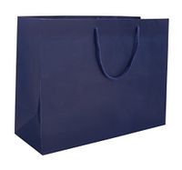 16 x 6 x 12" Blue Navy Matte - 100 Pack |Heavy Duty Standard Original Style Paper Tote Bag Set | Perfect for Gifts, Party, Baby Shower, Kid’s Birthdays, Weddings, Lunch & More