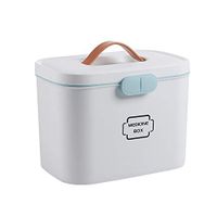 LYNNYX Portable First Aid Box,High Capacity Double Layer Plastic Medicine Storage Box,Multifunction Family First Aid Case, Moisture Proof/Gray / 28.5x18x21cm
