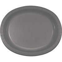 Creative Converting 339652 OVAL PLATTER 10" X 12", 10 in x 12 in, 8 ct, Gray