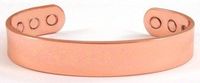 Shiny Men's Solid Copper Powerful 6 Magnet Magnetic Therapy Cuff Men's Women's Bracelet Minimum 2000 Gauss Each Magnet