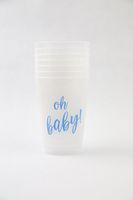 Frost Flex Oh Baby Reusable Cups - 12 oz - Pink, Blue or Gold (Blue)