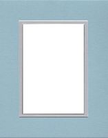20x24 Double Acid Free White Core Picture Mats Cut for 16x20 Pictures in Sheer Blue and Nantucket Grey