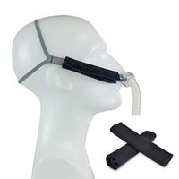 iGuerburn Universal Comfort BiPAP APAP CPAP Strap Covers Pads Cushion for Resmed Philips Respironics CPAP Headgear - No More Strap Lines Marks On Cheeks - 2 pcs Black
