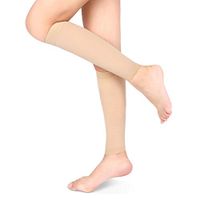 Calf Compression Sleeves, Medical Footless Compression Socks Shin Splints Leg Brace 20-30mmHg with Graduated Pressure for Swelling Varicose Veins Calf Pain Relief (Beige, M)